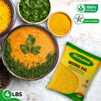 Nirwana Yellow Split Moong Beans (Moong Dal) – 4 lbs Bag | Premium Split Lentils for Cooking & Soups