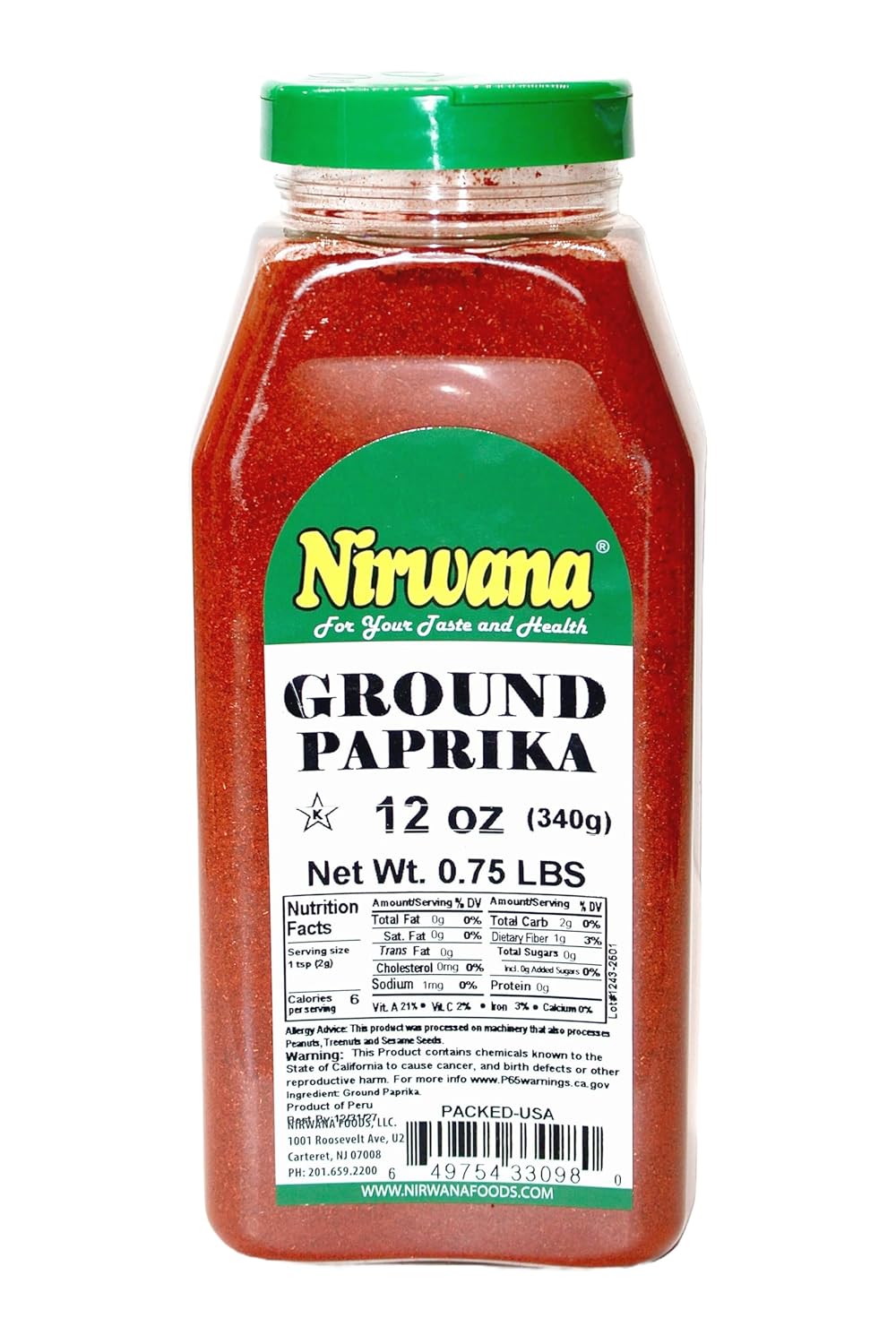 Premium Paprika – Bold, Smoky Flavor for Cooking and Seasoning – Perfect for Stews, Grilled Meats, and Vegetables – Essential Spice Rack Staple Jar By Nirwana - 12oz