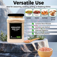 Nirwana Himalaya Pink Salt Fine - Plastic Jar - Sourced From the richest mineral mines in the Himalayan Mountains! – Flaky, & Mineral-Rich – Compatible with Spice Grinders & Salt Shakers 5lb