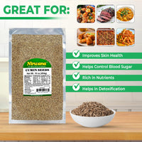 Whole Cumin Seeds – Premium Grade, Bold & Earthy Flavor | Ideal for Cooking, Curries, Seasoning & Spice Blends 1lb by Nirwana