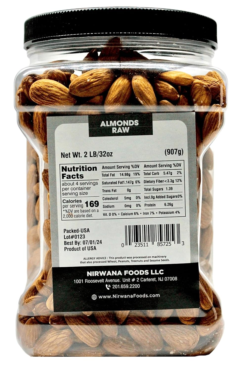 Raw Almond – Premium Quality & Unsalted| Packed with Vitamin E, Protein, and Fiber | Perfect for Healthy Snacks, Baking, Trail Mix, & Charcuterie Boards | 32 oz by Nirwana