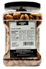 Raw Almond – Premium Quality & Unsalted| Packed with Vitamin E, Protein, and Fiber | Perfect for Healthy Snacks, Baking, Trail Mix, & Charcuterie Boards | 32 oz by Nirwana