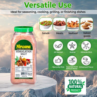 Nirwana Himalaya Pink Salt Fine 32 oz - Plastic Jar - Flaky, & Mineral-Rich – Compatible with Spice Grinders & Salt Shakers