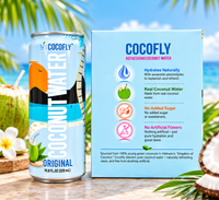 CocoFly Coconut Water | Naturally Refreshing Tropical Hydration | 100% Juice | No Added Sugar | 10.8 fl oz (320mL) Pack of 4