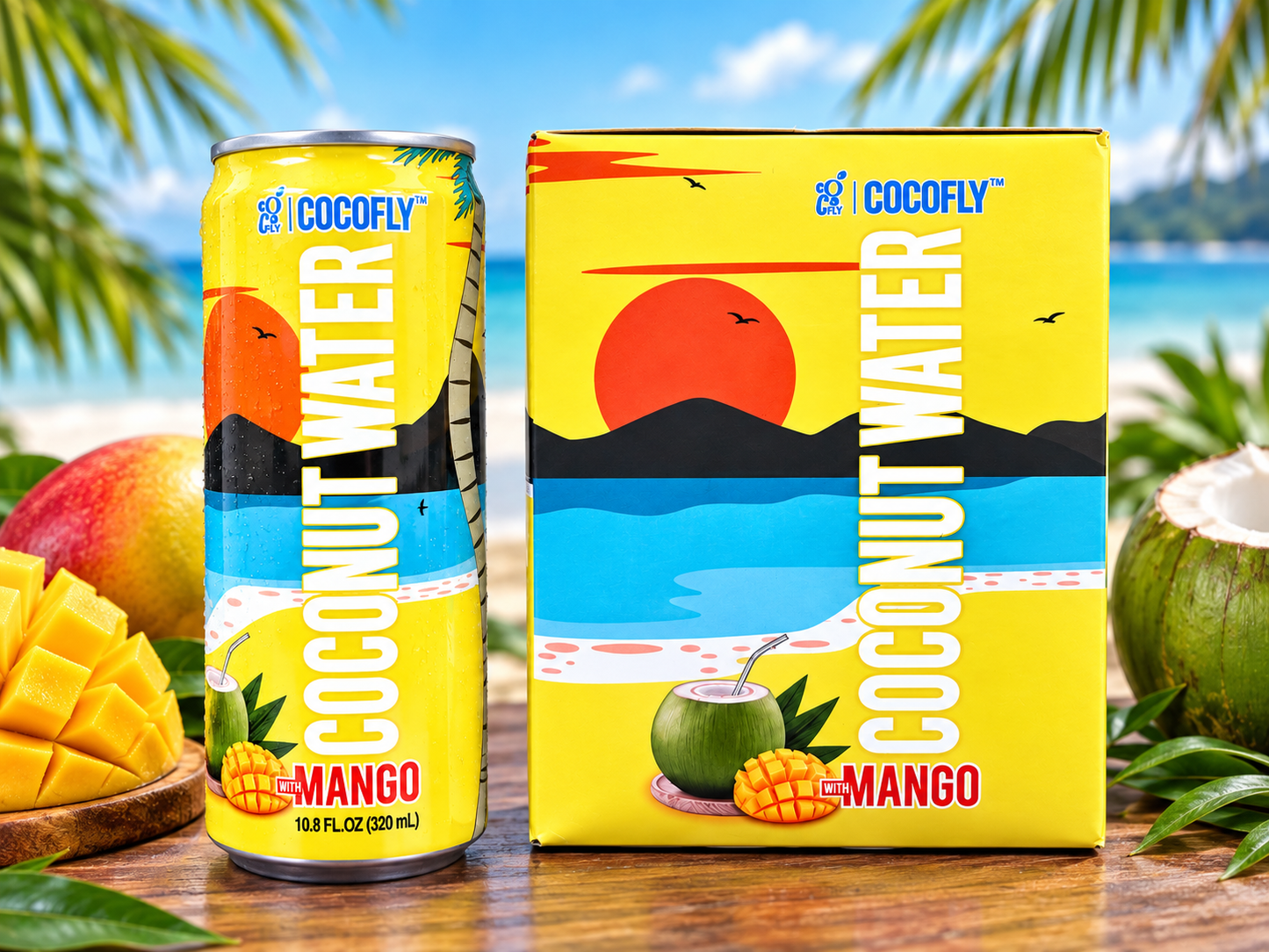 CocoFly Coconut Water | Naturally Refreshing Tropical Hydration | 100% Juice | No Added Sugar | 10.8 fl oz (320mL) Pack of 4
