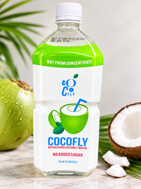 CocoFly Refreshing Coconut Water | 100% Coconut Water | Not From Concentrate | No Added Sugar | Naturally Hydrating | 33.8 fl oz (1L)