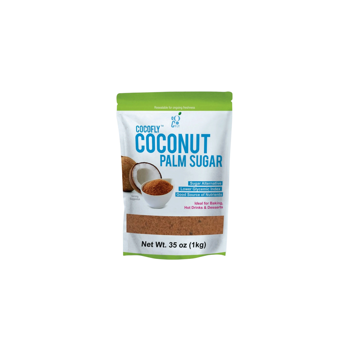 Cocofly Coconut Palm Sugar – 35oz (All-Natural, Lower Glycemic Sweetener)