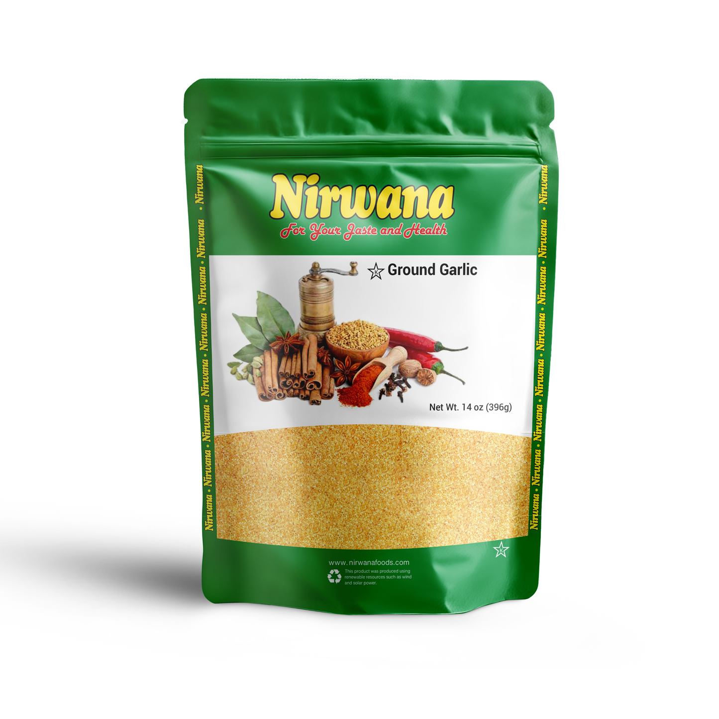 Nirwana Ground Garlic – 14 oz Small Bag | Premium Ground Garlic for Cooking & Spice Blends
