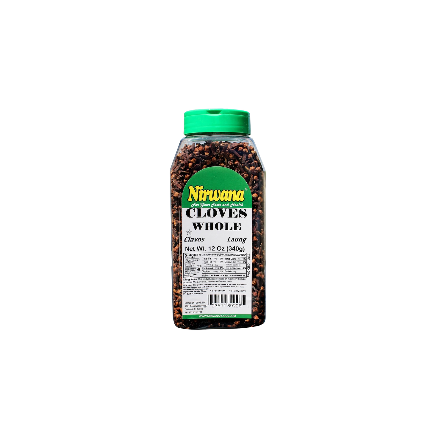 Nirwana Asian Indian Spice – Whole Cloves (Clavo • Luang) 12 oz Medium Jar | Ideal for Chai, Curries & Baking