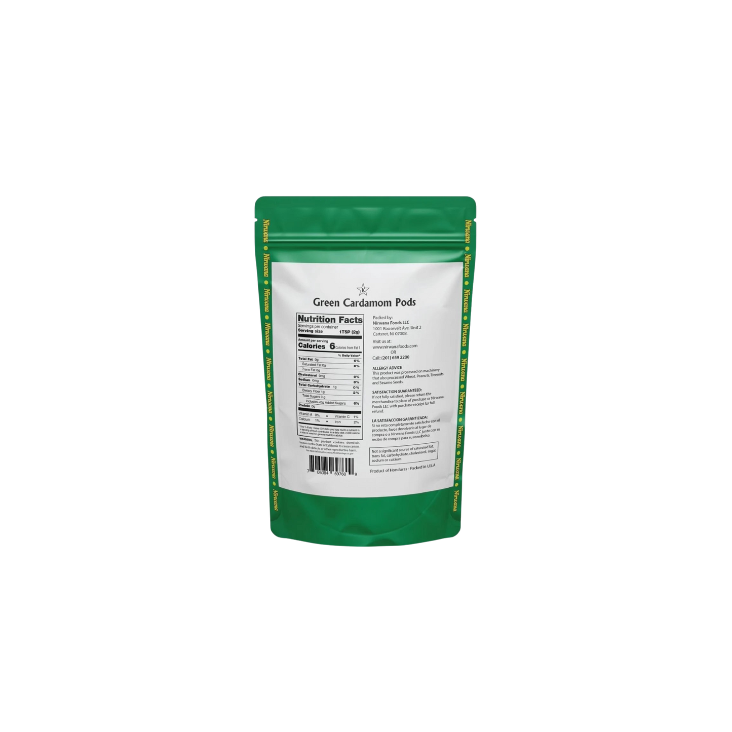 Nirwana Premium Green Cardamom Pods – 14oz Pouch (396g)