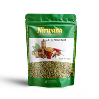 Nirwana Fennel Seeds Lucknow 14 oz – Premium Whole Fennel Seeds, Naturally Sweet & Refreshing, Perfect for Teas, Baking & Digestive Support, Resealable Stand-Up Pouch