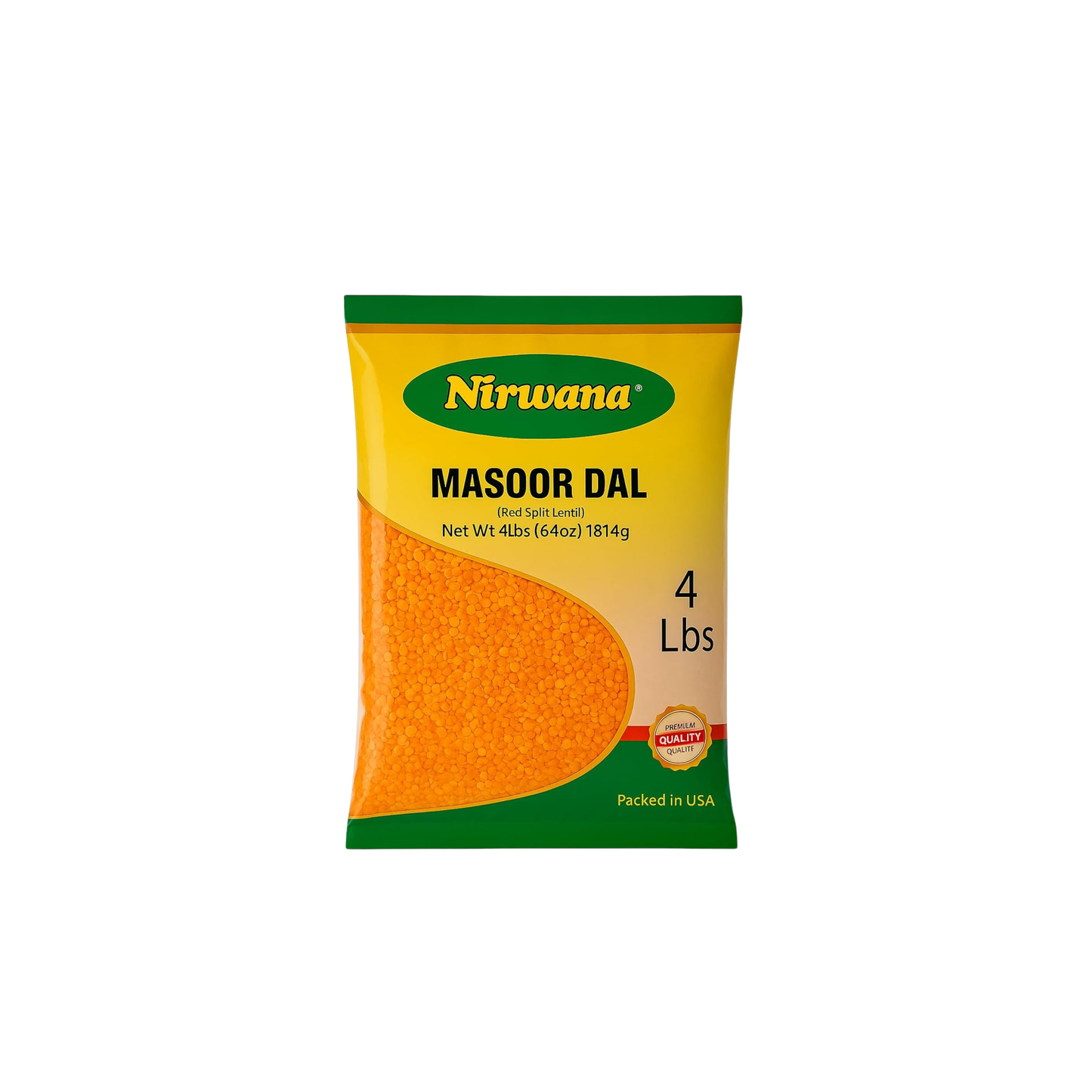 Nirwana Red Split Lentils (Masoor Dal) – 4 lbs Bag | Premium Red Lentils for Cooking & Soups