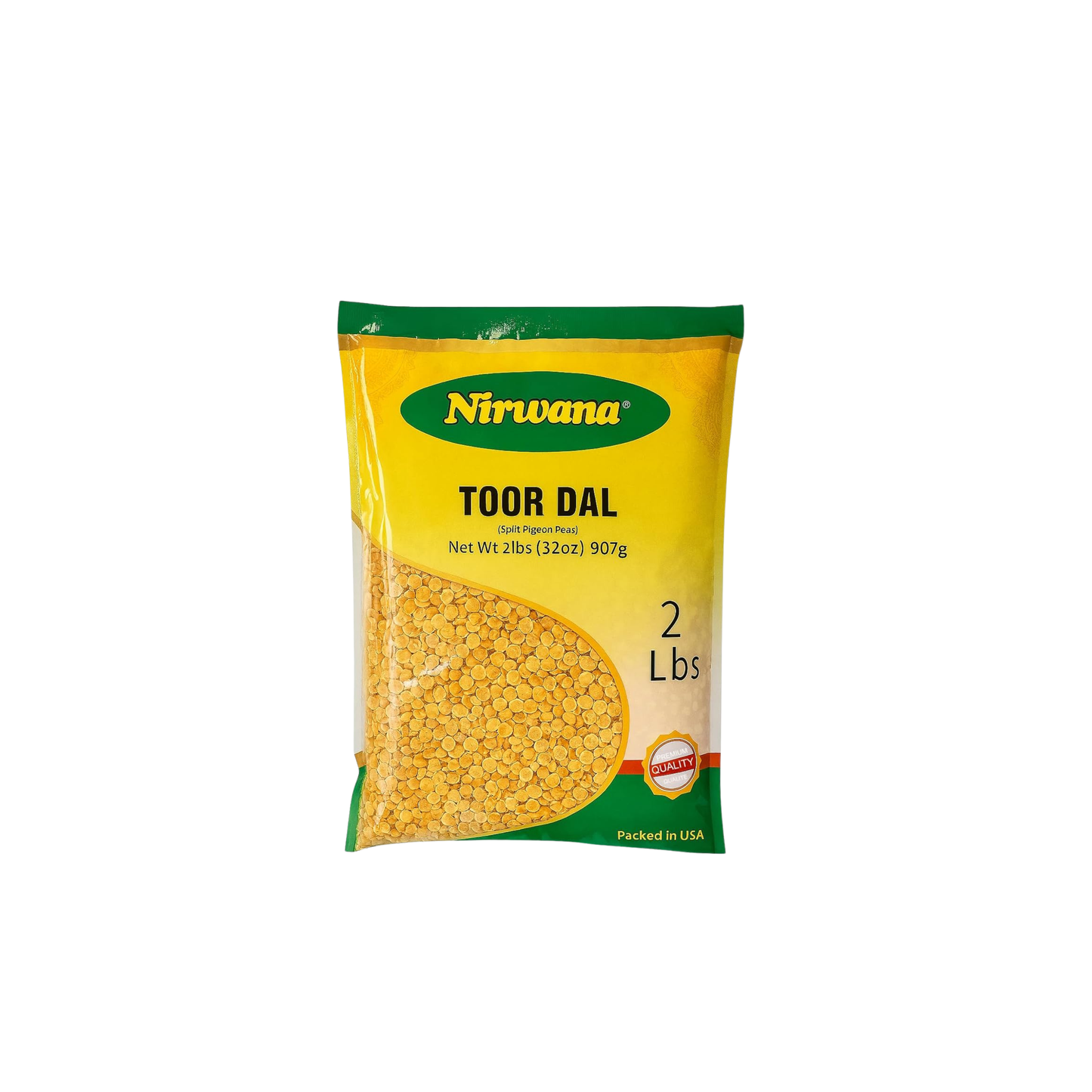 Nirwana Split Pigeon Peas (Toor Dal) – 2 lbs Bag | Premium Yellow Lentils for Curries & Soups