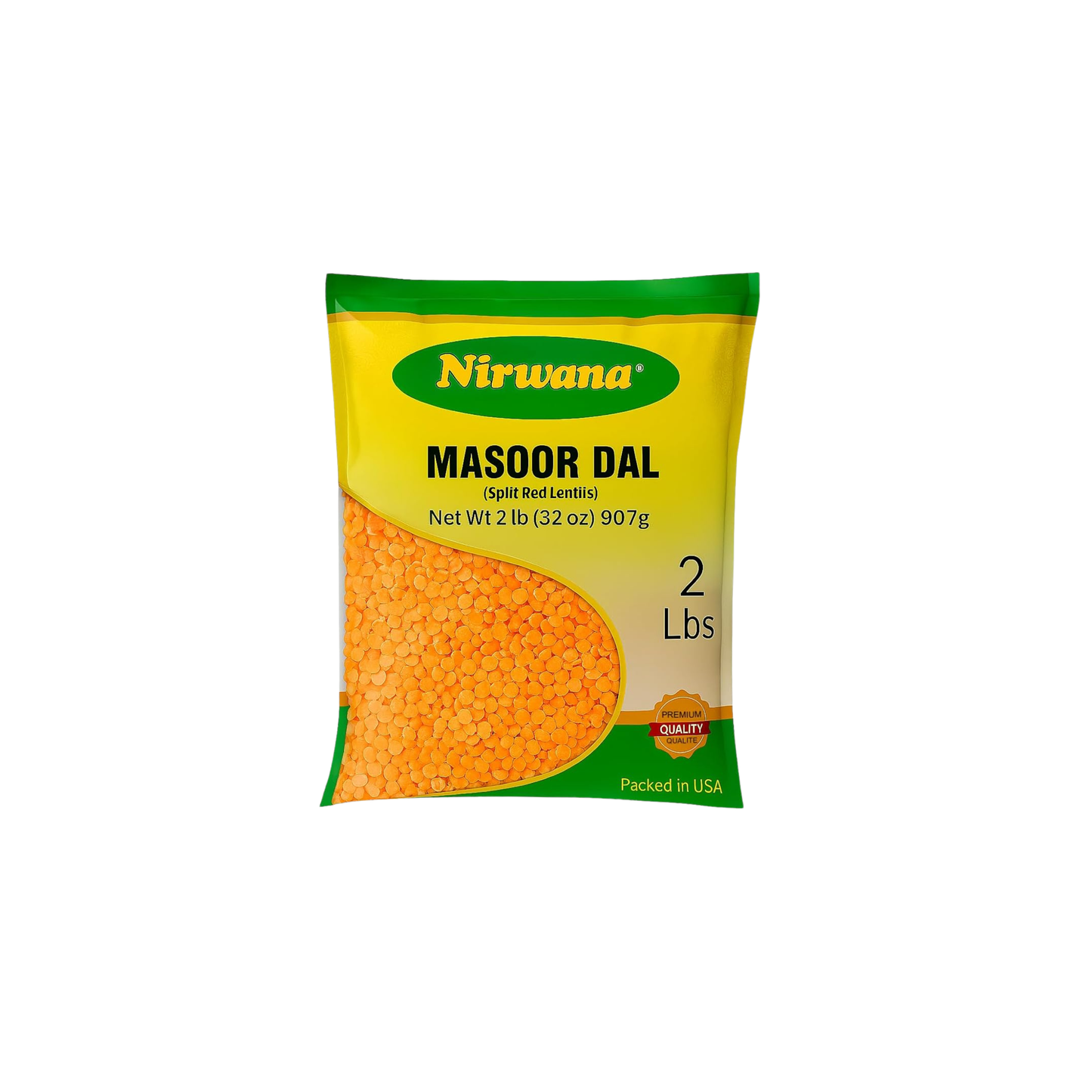 Nirwana Red Split Lentils (Masoor Dal) – 2 lbs Bag | Protein-Rich Pantry Staple for Soups & Curries