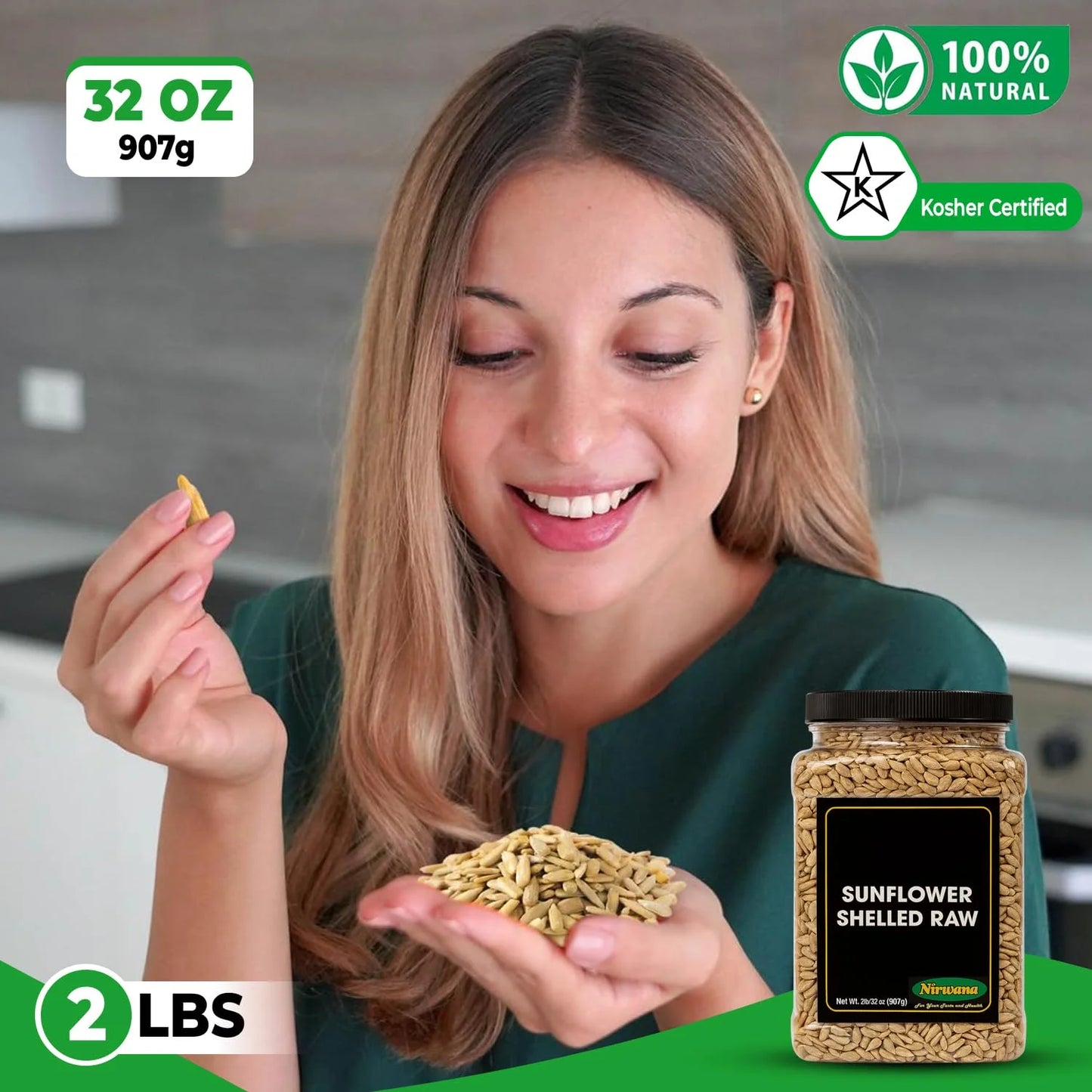 Nirwana Sunflower Shelled Raw – Premium Quality (Jar)