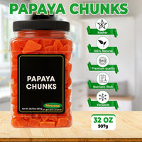 Nirwana Papaya Chunks – Large Jar (1.75 lbs) | Premium Dried Papaya