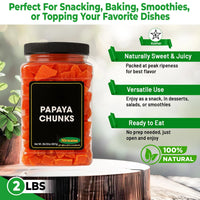 Nirwana Papaya Chunks – Large Jar (1.75 lbs) | Premium Dried Papaya
